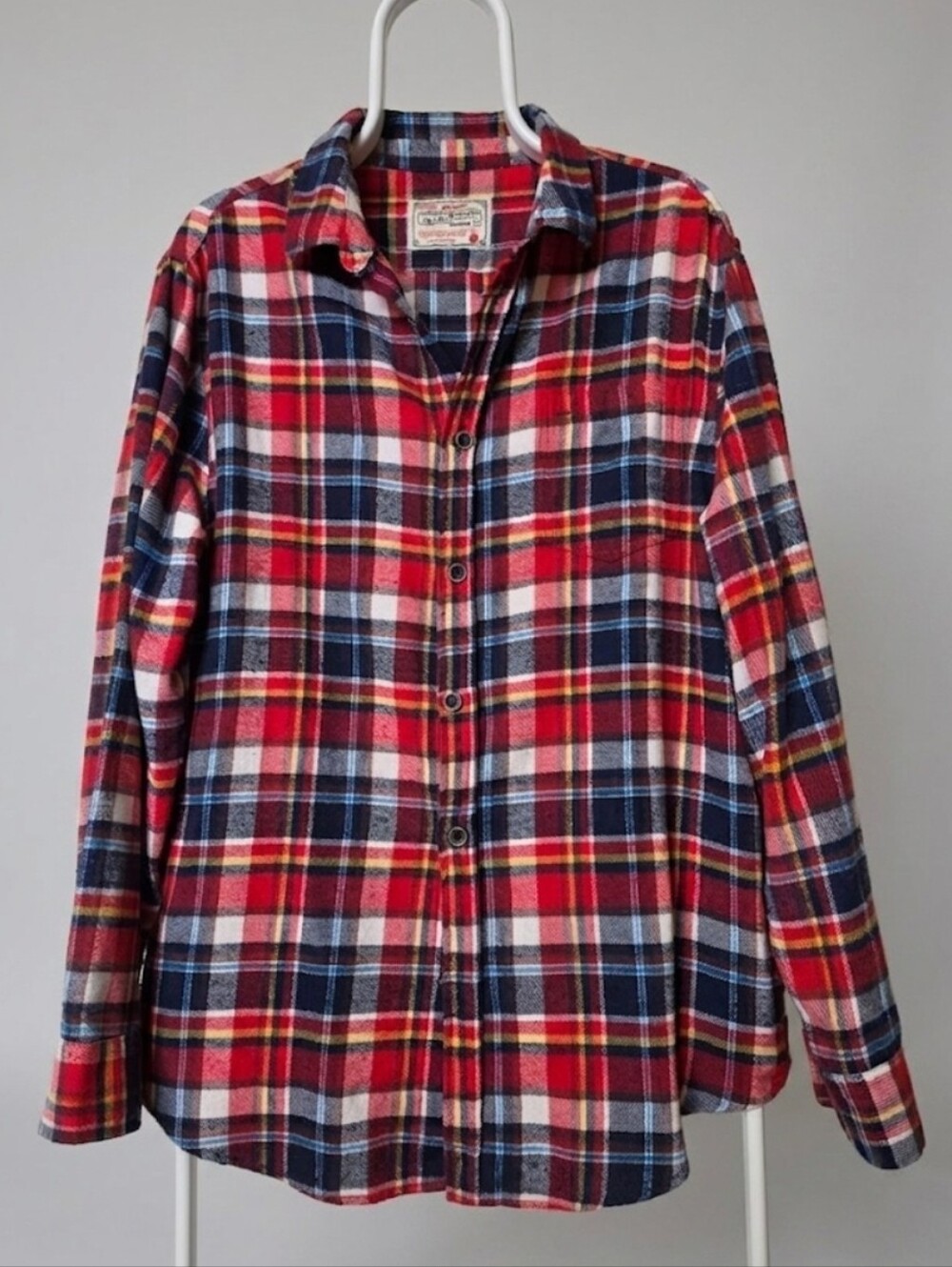 Classic Red Plaid Flannel Shirt by JACHS NY Size XL